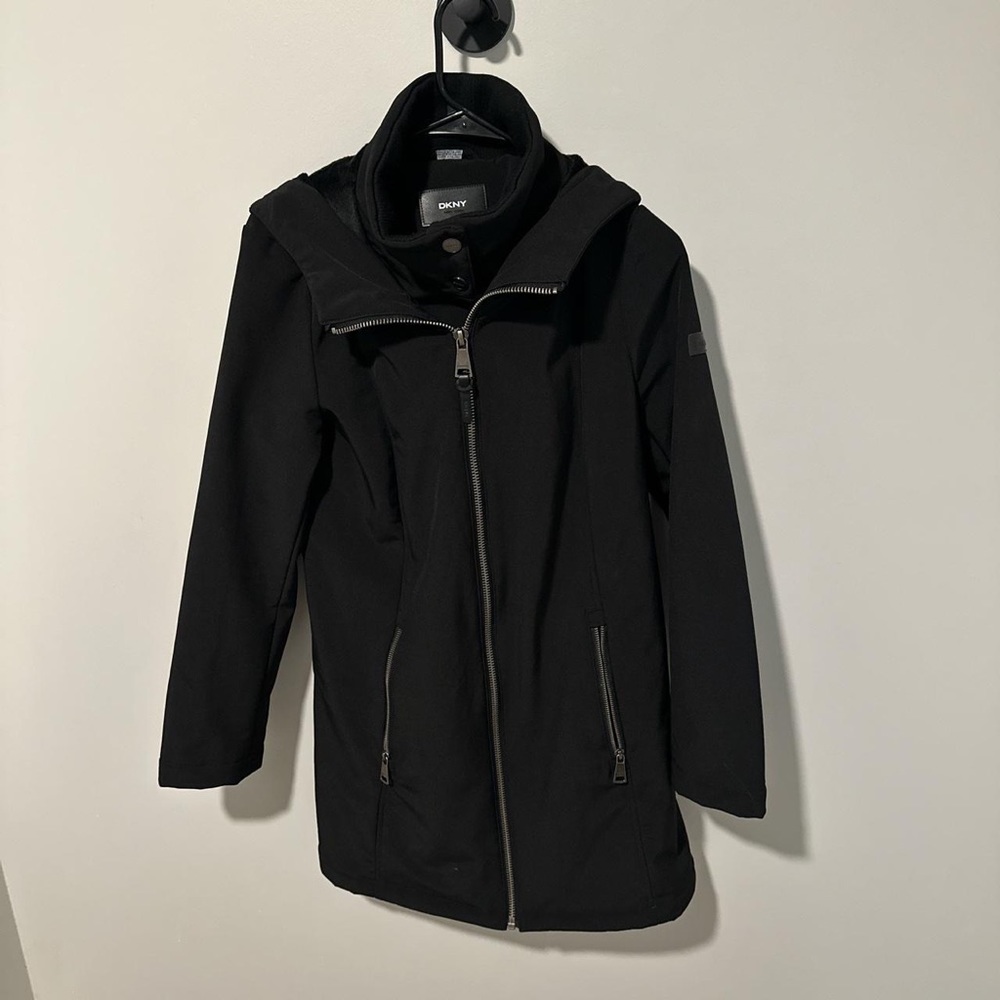 DKNY Women’s Elegant Stand Collar Outwear Jacket